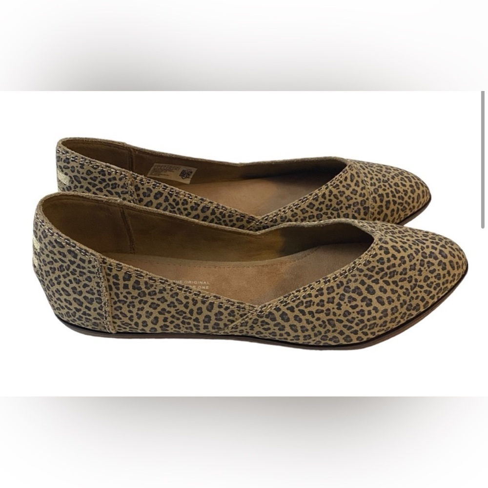 TOMS Jutti Women’s Size 8.5 Ballet Flat Slip On Shoes Leopard Animal Print.